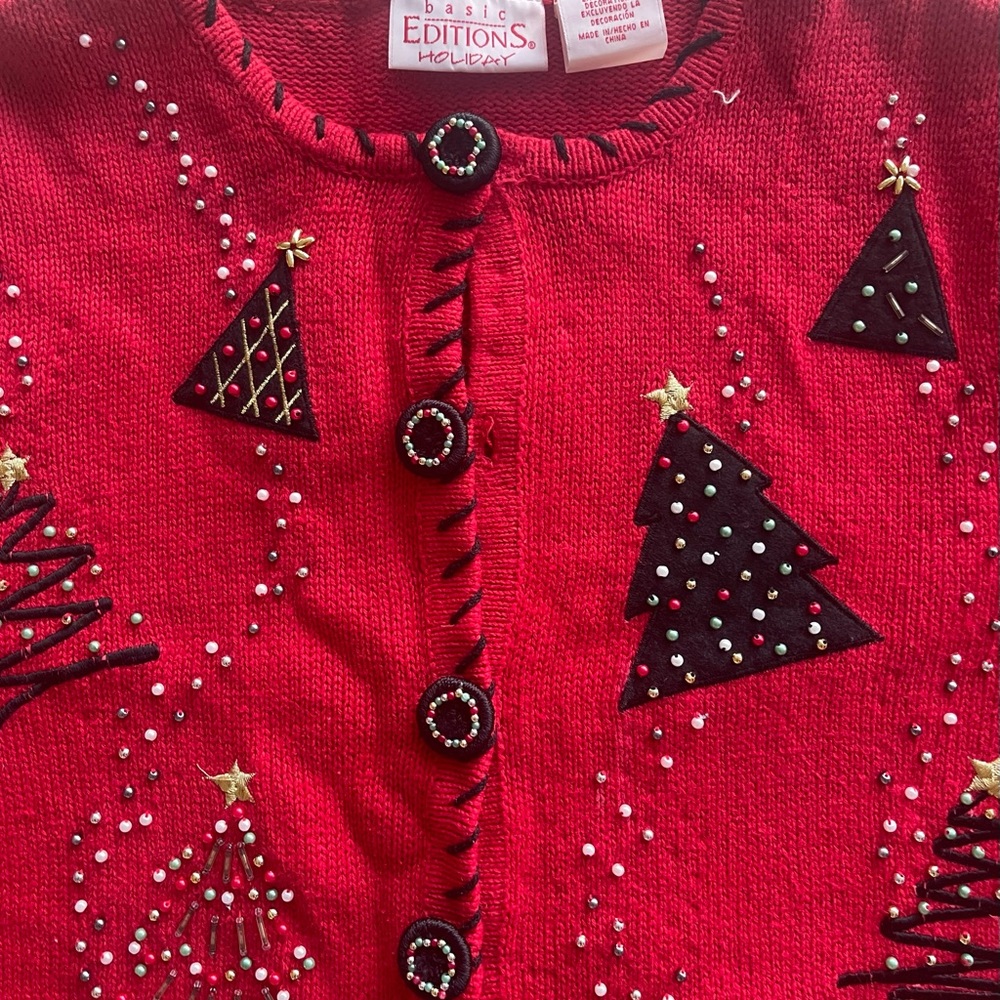 Ladies Christmas Trees Sweater in Medium by Basic Holiday Editions!